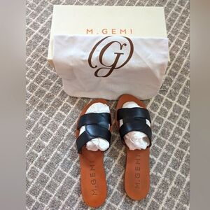 M.Gemi size 11 / 42 women's Leather Sandals brown black worn once! Excellent